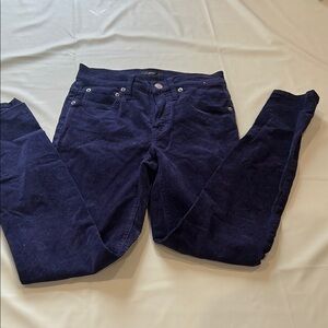 Women's Blue Courduroy 9” toothpick high rise